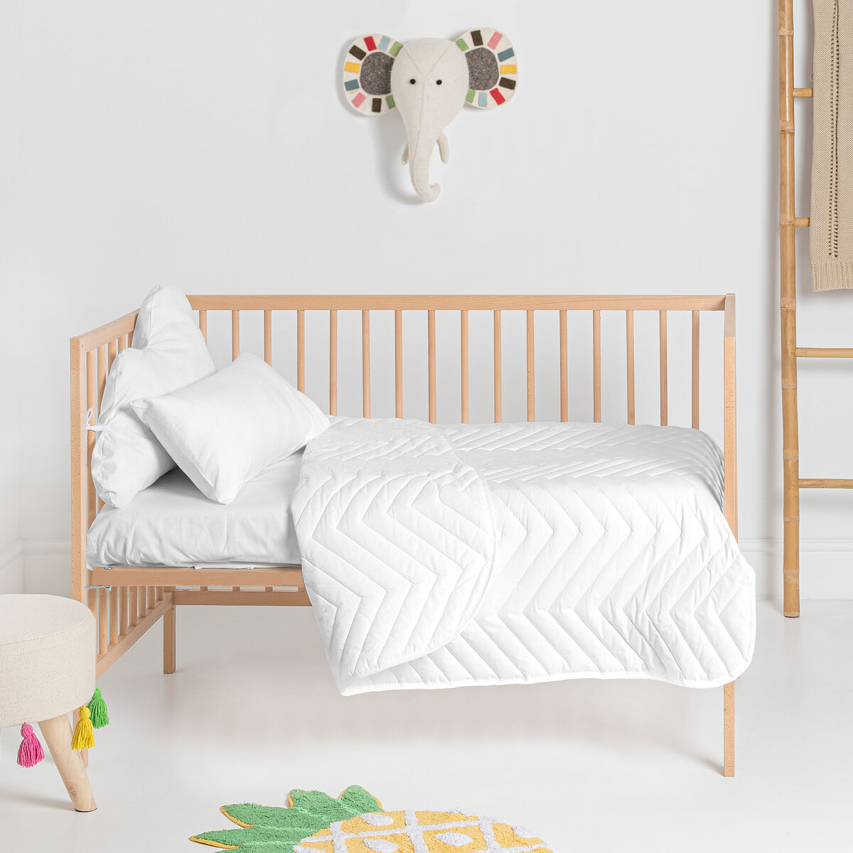 Sengeteppe (dyne) HappyFriday Basic Kids Arista Hvit 100 x 130 cm